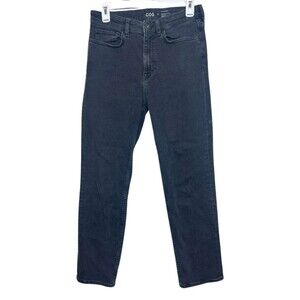 COS Slim Straight Jeans Women Size 28 Black Denim High Rise Ankle